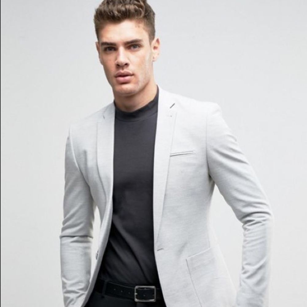 ASOS fashion blazer super skinny light gray sz 40